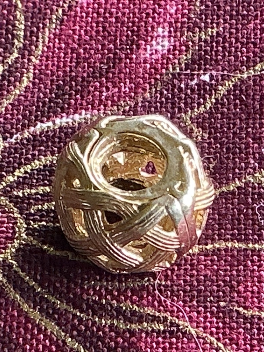 Chamilia 14K Gold Textured Weave Charm LD-40